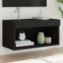 TV cabinet with LED lights black 60x30x30 cm by , TV Furniture - Ref: Foro24-837129, Price: 38,74 €, Discount: %