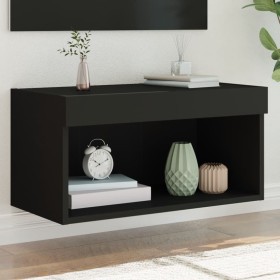 TV cabinet with LED lights black 60x30x30 cm by , TV Furniture - Ref: Foro24-837129, Price: 38,78 €, Discount: %