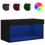 TV cabinet with LED lights black 60x30x30 cm by , TV Furniture - Ref: Foro24-837129, Price: 39,99 €, Discount: %