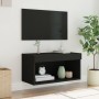 TV cabinet with LED lights black 60x30x30 cm by , TV Furniture - Ref: Foro24-837129, Price: 39,99 €, Discount: %