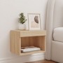 Sonoma Oak Wall-Mounted Nightstand with LED Lights by , TV Furniture - Ref: Foro24-837117, Price: 35,44 €, Discount: %