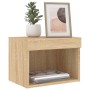 Sonoma Oak Wall-Mounted Nightstand with LED Lights by , TV Furniture - Ref: Foro24-837117, Price: 35,44 €, Discount: %