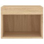 Sonoma Oak Wall-Mounted Nightstand with LED Lights by , TV Furniture - Ref: Foro24-837117, Price: 35,44 €, Discount: %