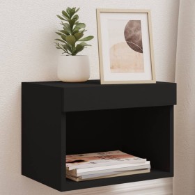 Wall bedside table with black LED lights by , TV Furniture - Ref: Foro24-837115, Price: 37,26 €, Discount: %