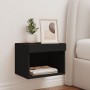 Wall bedside table with black LED lights by , TV Furniture - Ref: Foro24-837115, Price: 37,23 €, Discount: %