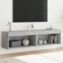 TV cabinets with LED lights 2 pcs concrete gray 60x30x30 cm by , TV Furniture - Ref: Foro24-837134, Price: 58,91 €, Discount: %