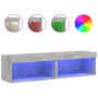 Muebles para TV con luces LED 2 uds gris hormigón 60x30x30 cm de , Muebles TV - Ref: Foro24-837134, Precio: 58,91 €, Descuent...