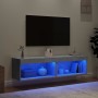 Muebles para TV con luces LED 2 uds gris hormigón 60x30x30 cm de , Muebles TV - Ref: Foro24-837134, Precio: 58,91 €, Descuent...