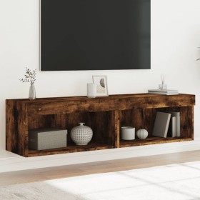 TV-Schränke mit LED-Leuchten, 2 Stück, geräucherte Eiche, 60 x 30 x 30 cm von , TV-Möbel - Ref: Foro24-837136, Preis: 61,09 €...