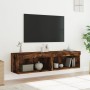 TV-Schränke mit LED-Leuchten, 2 Stück, geräucherte Eiche, 60 x 30 x 30 cm von , TV-Möbel - Ref: Foro24-837136, Preis: 61,09 €...