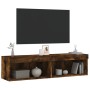 TV-Schränke mit LED-Leuchten, 2 Stück, geräucherte Eiche, 60 x 30 x 30 cm von , TV-Möbel - Ref: Foro24-837136, Preis: 61,19 €...