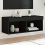 TV-Schrank mit LED-Leuchten schwarz 80x30x30 cm von , TV-Möbel - Ref: Foro24-837143, Preis: 46,37 €, Rabatt: %