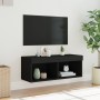 TV cabinet with LED lights black 80x30x30 cm by , TV Furniture - Ref: Foro24-837143, Price: 46,37 €, Discount: %