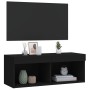 TV cabinet with LED lights black 80x30x30 cm by , TV Furniture - Ref: Foro24-837143, Price: 46,37 €, Discount: %