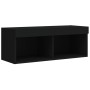 TV cabinet with LED lights black 80x30x30 cm by , TV Furniture - Ref: Foro24-837143, Price: 46,37 €, Discount: %