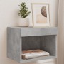 Wall bedside tables with LED lights 2 pcs concrete gray by , TV Furniture - Ref: Foro24-837120, Price: 53,02 €, Discount: %