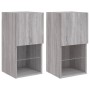 TV cabinets with LED lights 2 pcs Sonoma gray 30.5x30x60 cm by , TV Furniture - Ref: Foro24-836998, Price: 72,13 €, Discount: %