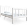 White solid wood bed frame 100x200 cm by , Beds and slatted bases - Ref: Foro24-3100710, Price: 158,26 €, Discount: %