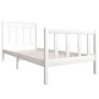 White solid wood bed frame 100x200 cm by , Beds and slatted bases - Ref: Foro24-3100710, Price: 158,26 €, Discount: %