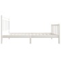 White solid wood bed frame 100x200 cm by , Beds and slatted bases - Ref: Foro24-3100710, Price: 158,26 €, Discount: %