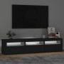 Mueble de TV con luces LED negro 180x35x40 cm de , Muebles TV - Ref: Foro24-3152755, Precio: 132,02 €, Descuento: %