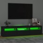 Mueble de TV con luces LED negro 180x35x40 cm de , Muebles TV - Ref: Foro24-3152755, Precio: 132,02 €, Descuento: %