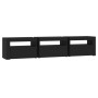 Mueble de TV con luces LED negro 180x35x40 cm de , Muebles TV - Ref: Foro24-3152755, Precio: 132,02 €, Descuento: %