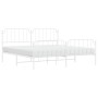 Estructura cama metal con cabecero y estribo blanco 200x200 cm de , Camas y somieres - Ref: Foro24-373961, Precio: 119,86 €, ...