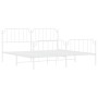 Metal bed frame with headboard and white footboard 200x200 cm by , Beds and slatted bases - Ref: Foro24-373961, Price: 122,99...