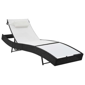 Lounger with black synthetic rattan cushion by vidaXL, Loungers - Ref: Foro24-44718, Price: 88,99 €, Discount: %