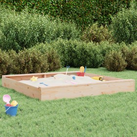 Solid pine wood square sandbox with seats by , sandboxes - Ref: Foro24-825037, Price: 67,99 €, Discount: %