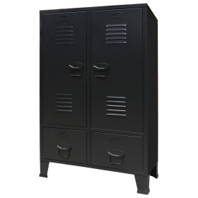 Kleiderschrank aus Metall im Industriestil, 67 x 35 x 107 cm, schwarz von vidaXL, Kleiderschränke - Ref: Foro24-245960, Preis...