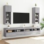 TV stand with LED lights in Sonoma gray 30.5x30x90 cm by , TV Furniture - Ref: Foro24-837011, Price: 52,31 €, Discount: %