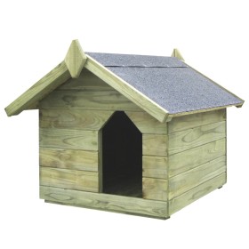 Gartenhundehütte mit offenem Dach aus imprägniertem Kiefernholz von vidaXL, Hundehütten - Ref: Foro24-45149, Preis: 113,17 €,...