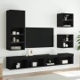 TV stand with LED lights black 40.5x30x102 cm by , TV Furniture - Ref: Foro24-837058, Price: 69,18 €, Discount: %