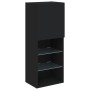 TV stand with LED lights black 40.5x30x102 cm by , TV Furniture - Ref: Foro24-837058, Price: 69,18 €, Discount: %