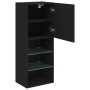 TV stand with LED lights black 40.5x30x102 cm by , TV Furniture - Ref: Foro24-837058, Price: 69,18 €, Discount: %