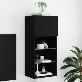 TV stand with LED lights black 40.5x30x90 cm by , TV Furniture - Ref: Foro24-837045, Price: 55,43 €, Discount: %