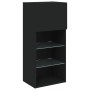 TV stand with LED lights black 40.5x30x90 cm by , TV Furniture - Ref: Foro24-837045, Price: 55,99 €, Discount: %