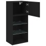 TV stand with LED lights black 40.5x30x90 cm by , TV Furniture - Ref: Foro24-837045, Price: 55,99 €, Discount: %