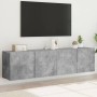 Wall-mounted TV units, 2 units, concrete gray, 80x30x41 cm by , TV Furniture - Ref: Foro24-836959, Price: 82,16 €, Discount: %