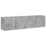 Wall-mounted TV units, 2 units, concrete gray, 80x30x41 cm by , TV Furniture - Ref: Foro24-836959, Price: 82,16 €, Discount: %