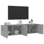 Wall-mounted TV units, 2 units, concrete gray, 80x30x41 cm by , TV Furniture - Ref: Foro24-836959, Price: 82,16 €, Discount: %