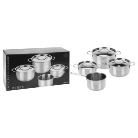 Excellent Houseware 7-Piece Stainless Steel Saucepan Set 6 mm by Excellent Houseware, Cooking and Baking Utensil Sets - Ref: ...