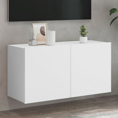 Wall-mounted TV stand in white, 80x30x41 cm by , TV Furniture - Ref: Foro24-836952, Price: 46,72 €, Discount: %