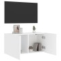 Wall-mounted TV stand in white, 80x30x41 cm by , TV Furniture - Ref: Foro24-836952, Price: 46,72 €, Discount: %