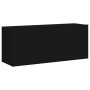 Wall-mounted TV stand in black, 100x30x41 cm by , TV Furniture - Ref: Foro24-836967, Price: 64,32 €, Discount: %