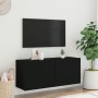 Wall-mounted TV stand in black, 100x30x41 cm by , TV Furniture - Ref: Foro24-836967, Price: 64,32 €, Discount: %