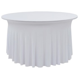 Elastic table covers 2 pcs with skirt 180x74 cm white by vidaXL, Covers - Ref: Foro24-133583, Price: 45,83 €, Discount: %