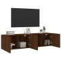 Wall-mounted TV units, 2 units, brown oak, 80x30x41 cm by , TV Furniture - Ref: Foro24-836965, Price: 91,65 €, Discount: %